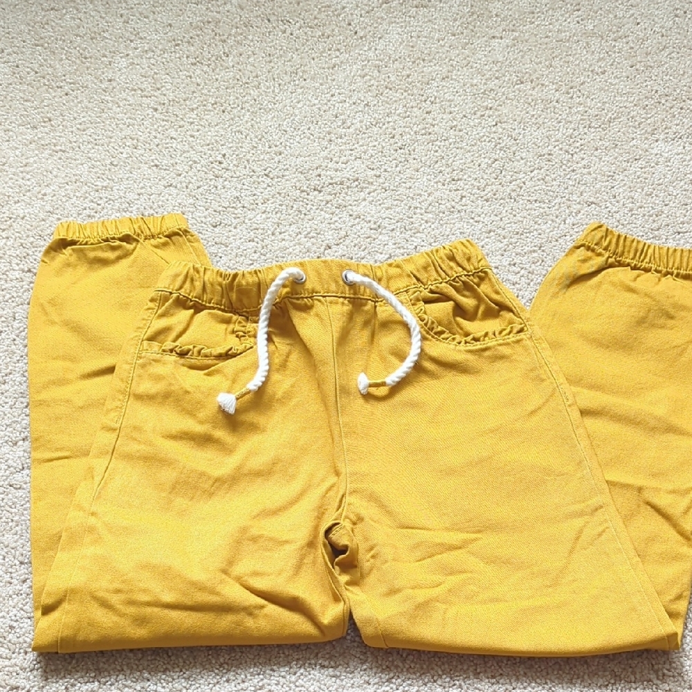 NEVER USED H&M 100% Cotton Mustard Yellow Kids Pull-On Jogger Pants